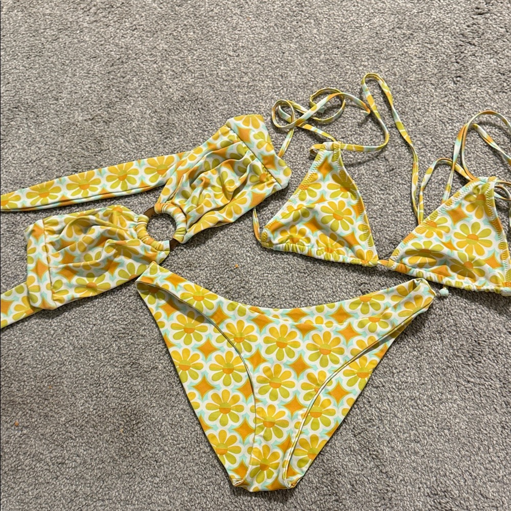 Yellow Floral Bikini Set
